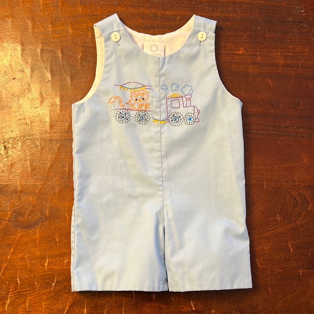 The Proper Peony blue embroidered Jon Jon 12 months